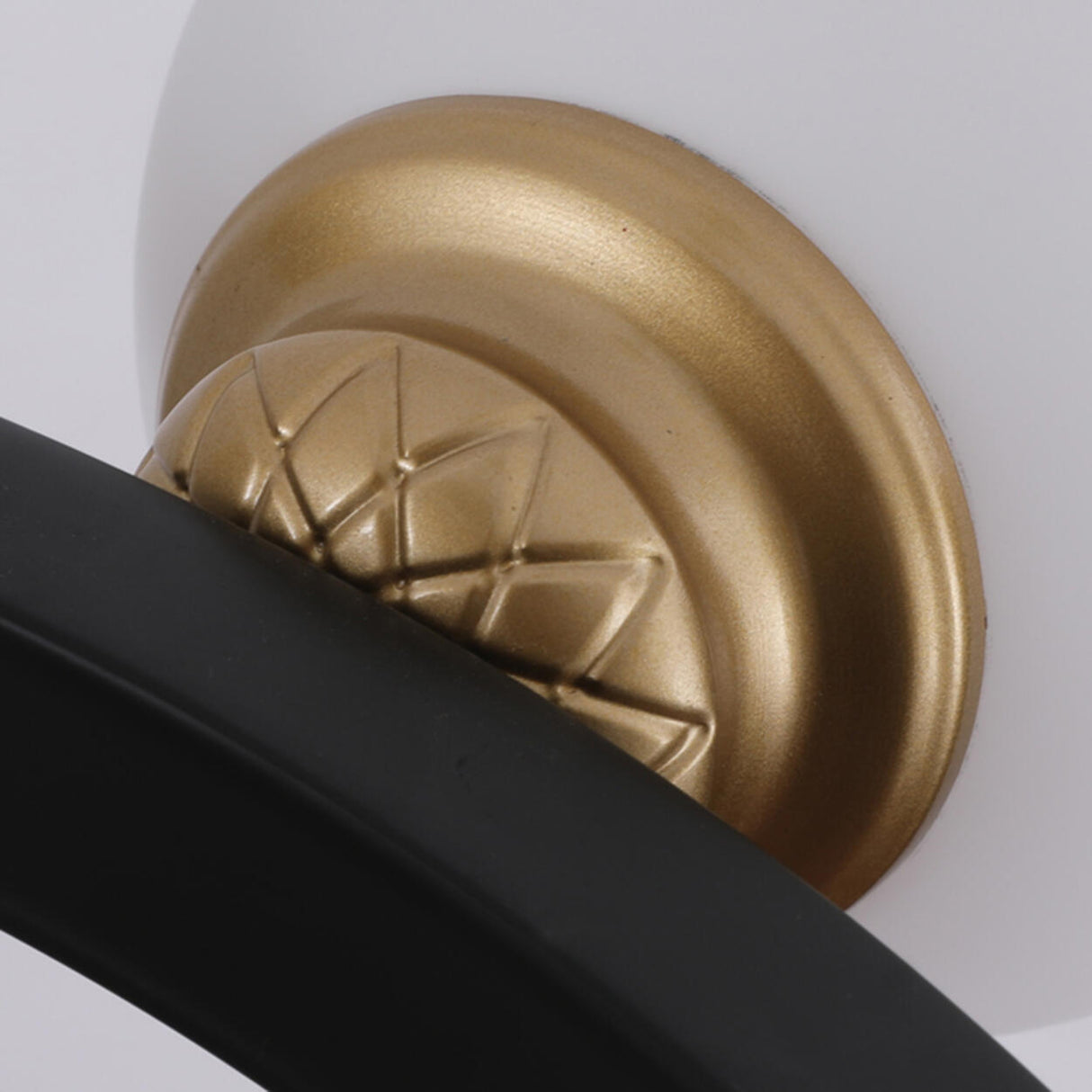 Classic Black & Gold Metal Round Globe Glass Chandelier Image - 9