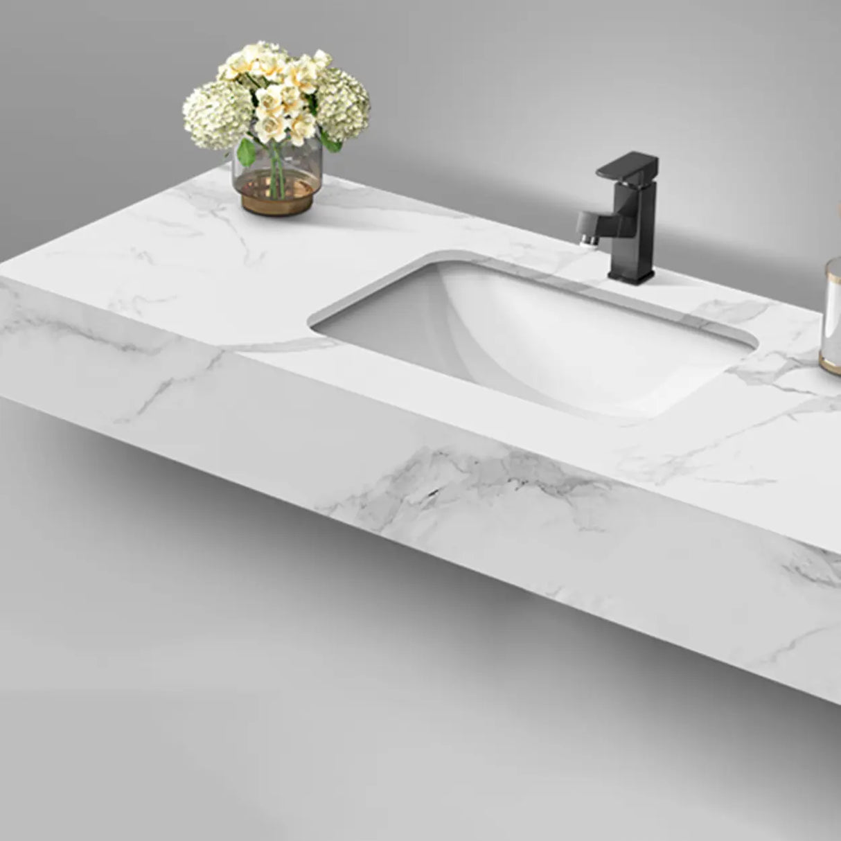 Classic Black Ceramic Single-Sink Wall Mount Bathroom Vanity Image - 18