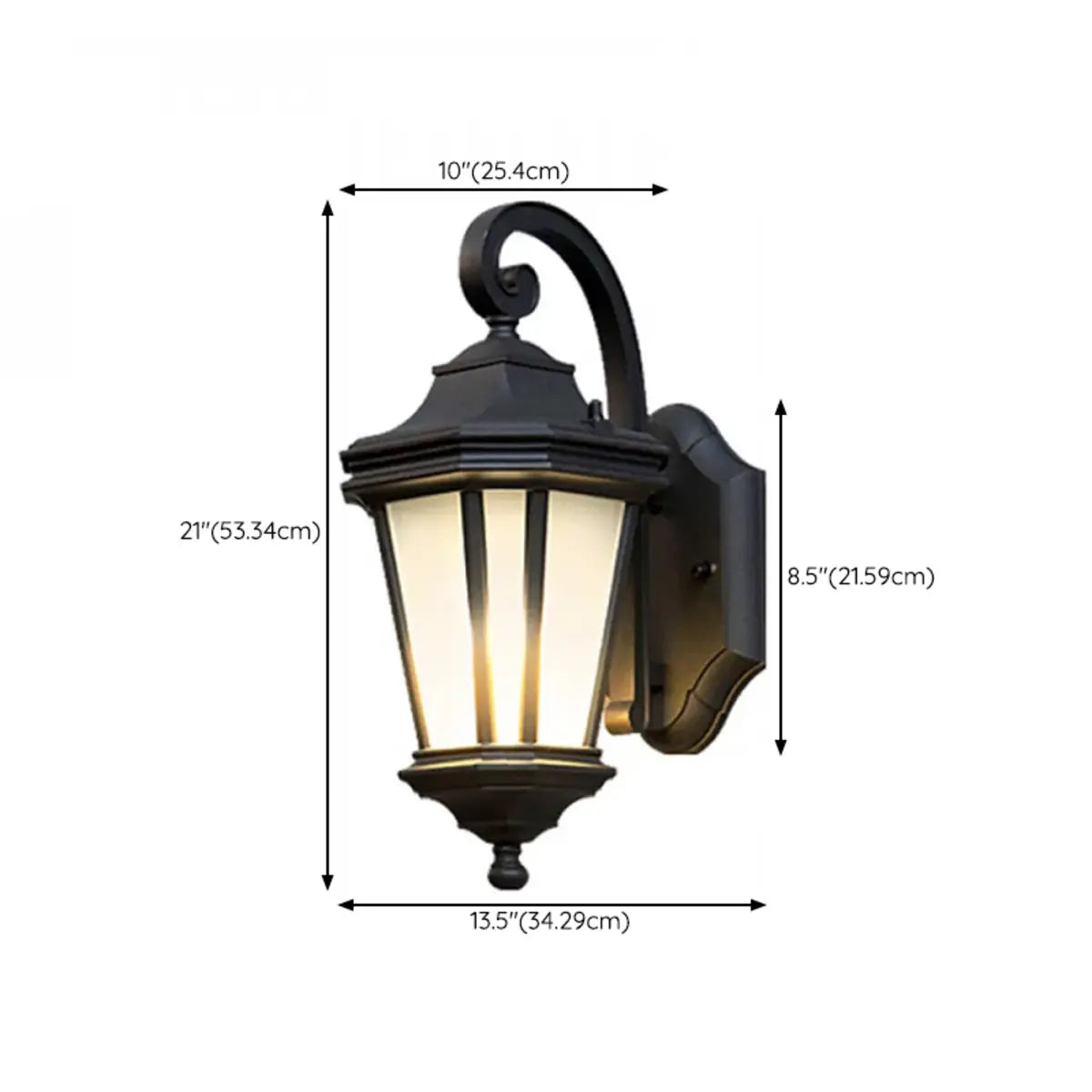 Classic Black Lantern Glass Outdoor Ambient Wall light Image - 19