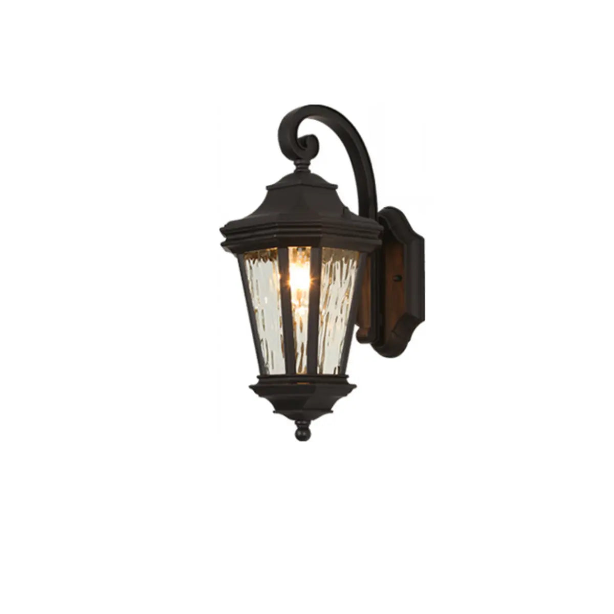 Classic Black Lantern Glass Outdoor Ambient Wall light Image - 6