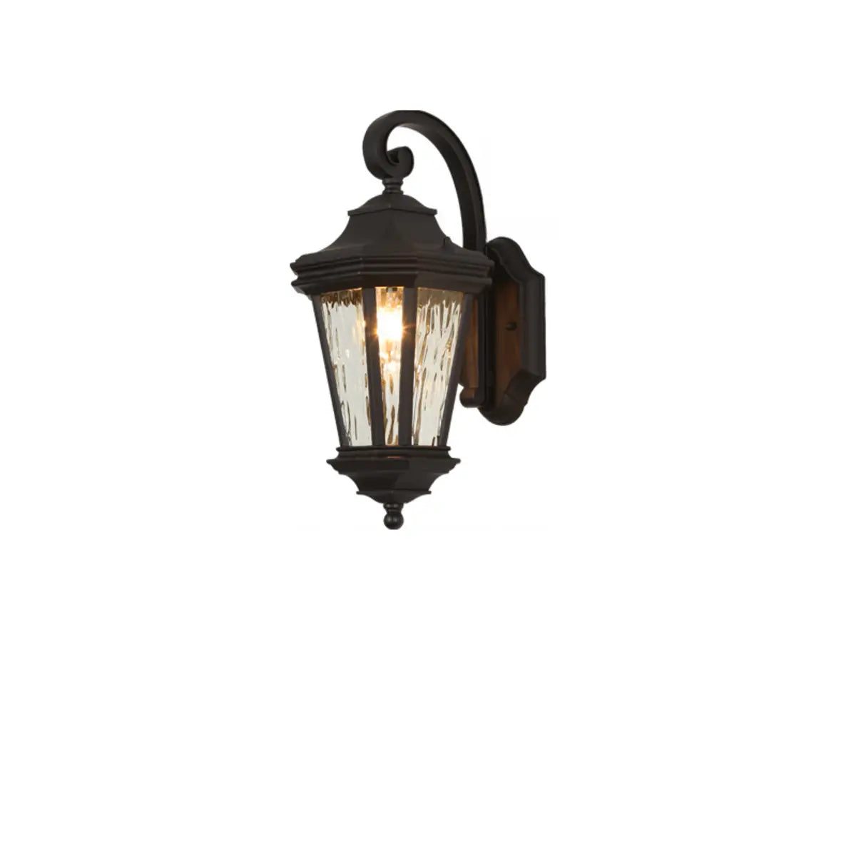 Classic Black Lantern Glass Outdoor Ambient Wall light Image - 9