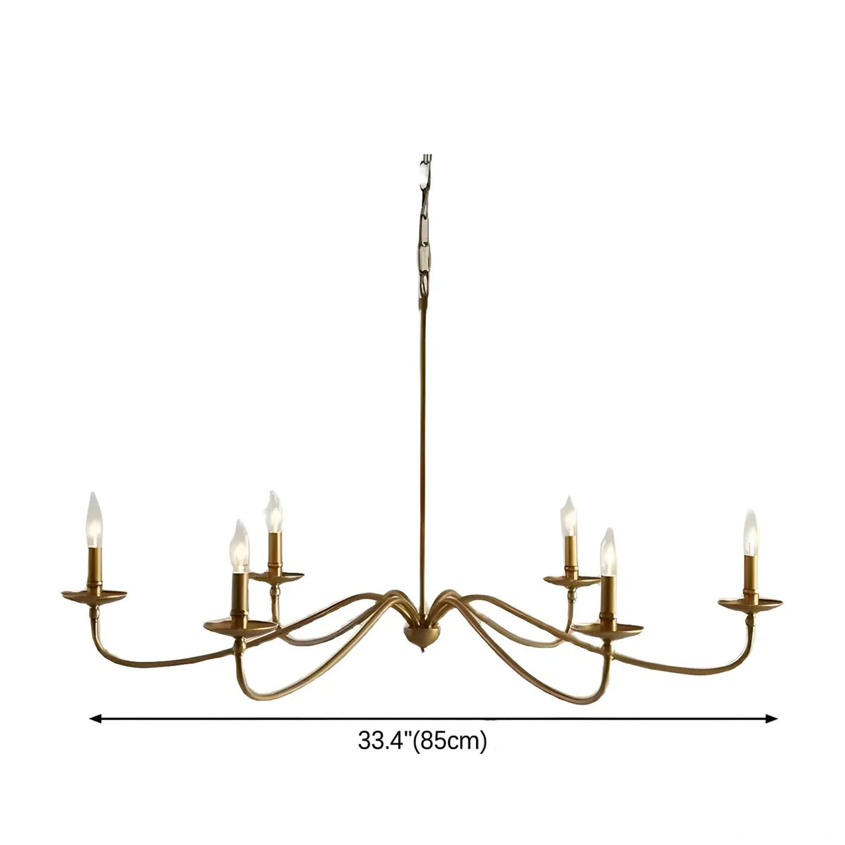 Classic Black Metal Candle Living Room Chandelier