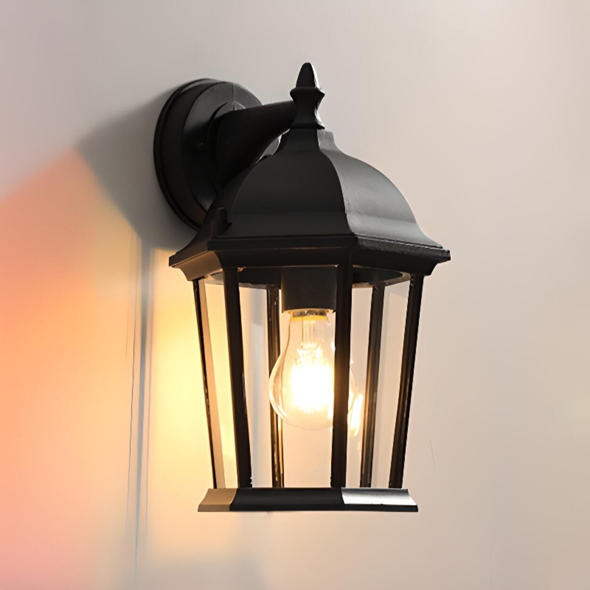 Classic Black Outdoor Wall Lantern Sconce Image - 11