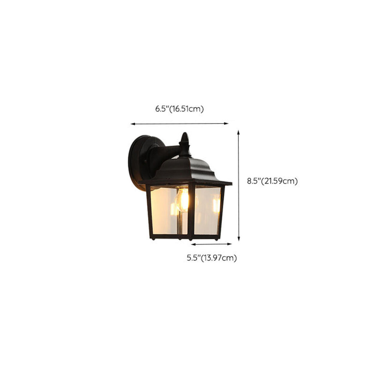 Classic Black Outdoor Wall Lantern Sconce