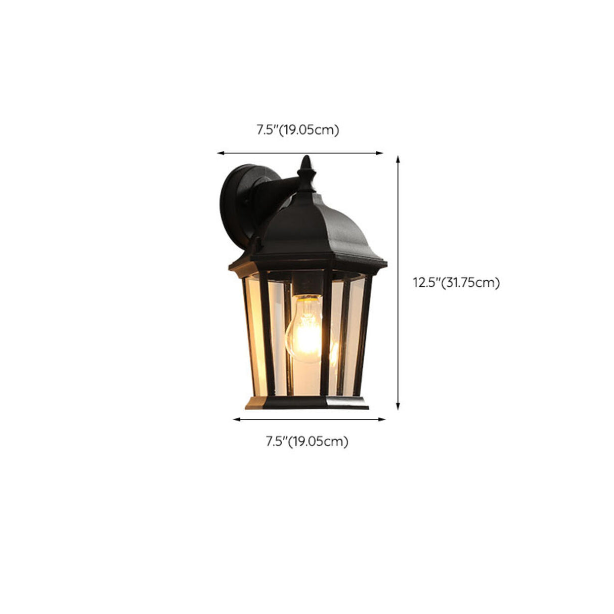 Classic Black Outdoor Wall Lantern Sconce Image - 17
