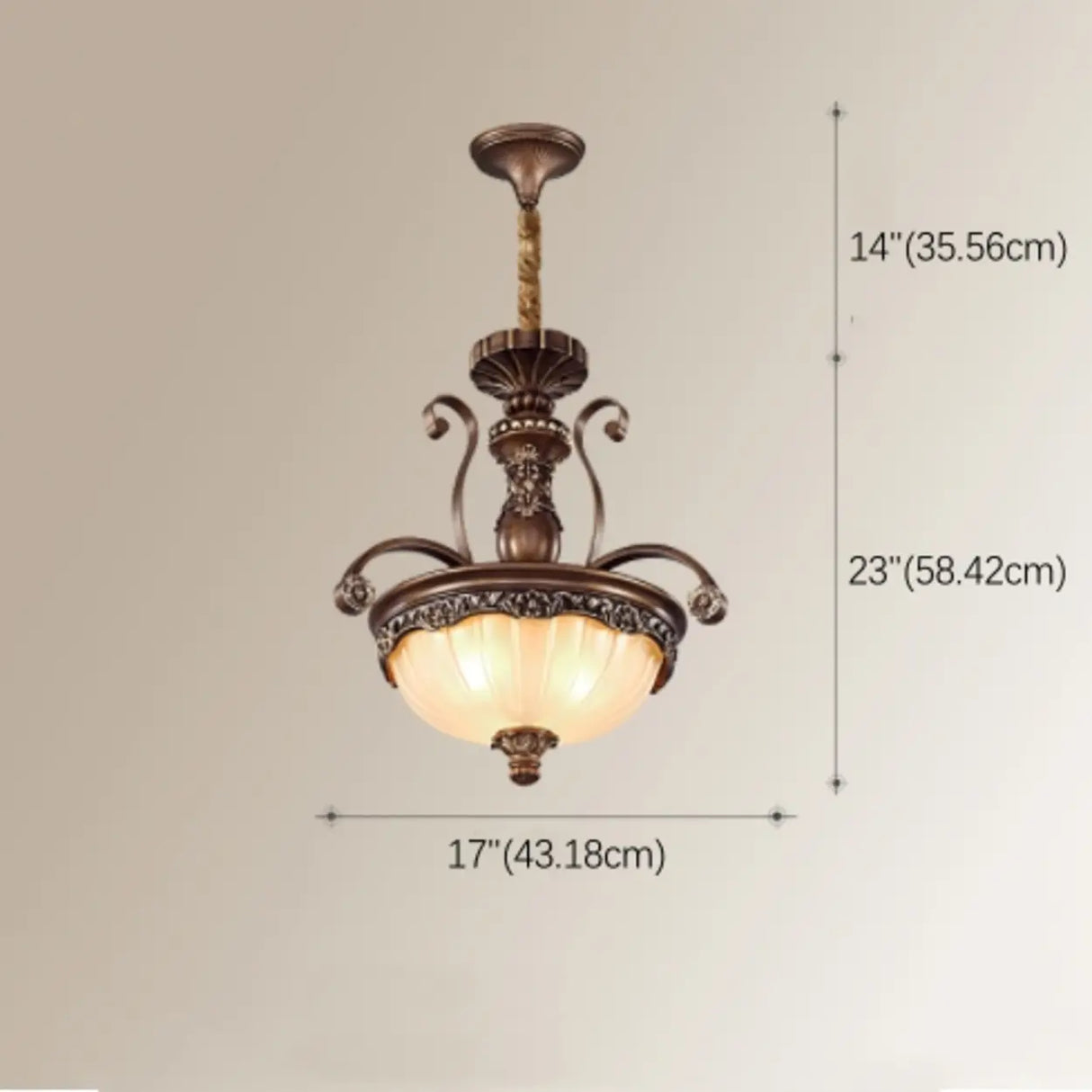 Classic Bronze Bell Matte White Glass Chandelier
