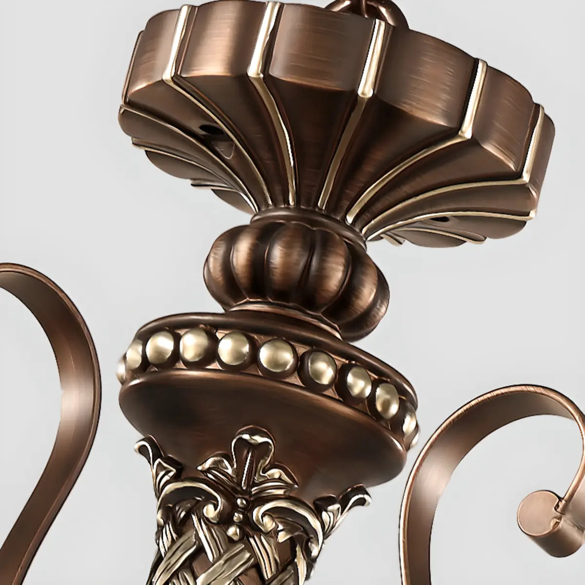 Classic Bronze Bell Matte White Glass Chandelier Image - 19