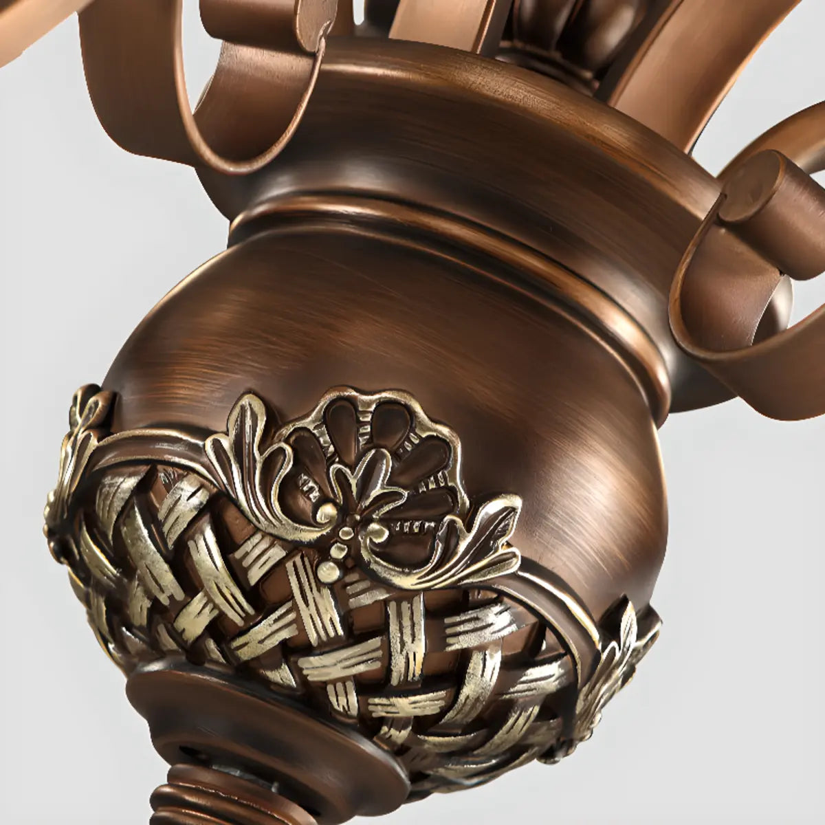 Classic Bronze Bell Matte White Glass Chandelier Image - 22