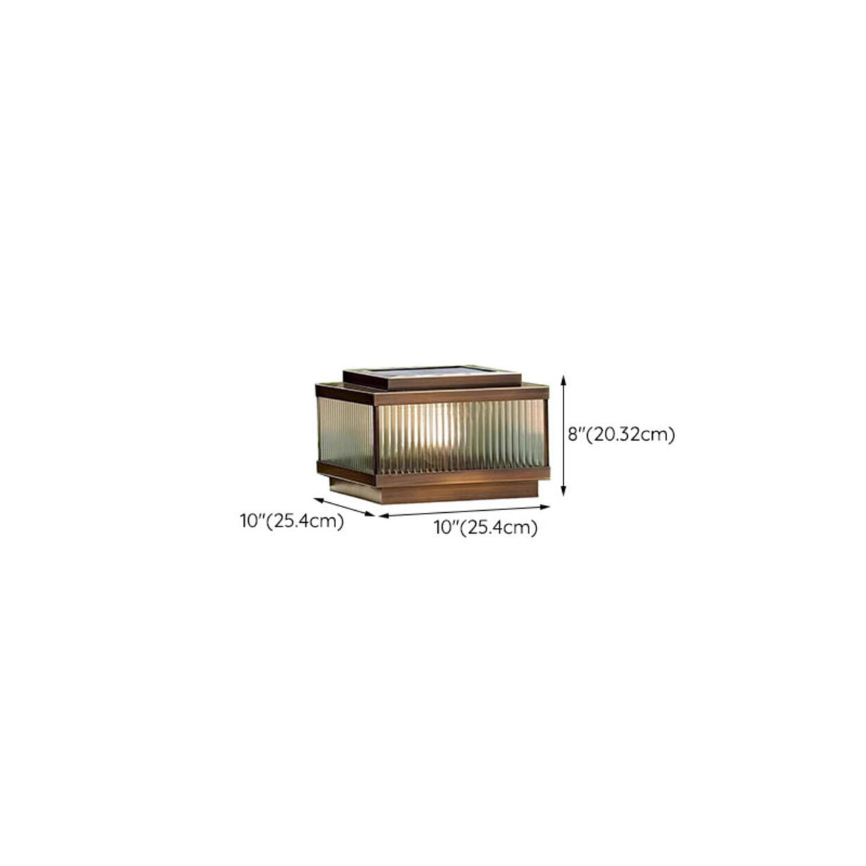 Classic Bronze Solar Ribbed Glass Outdoor Table Lamp