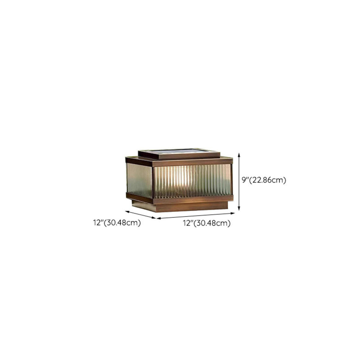 Classic Bronze Solar Ribbed Glass Outdoor Table Lamp Image - 21