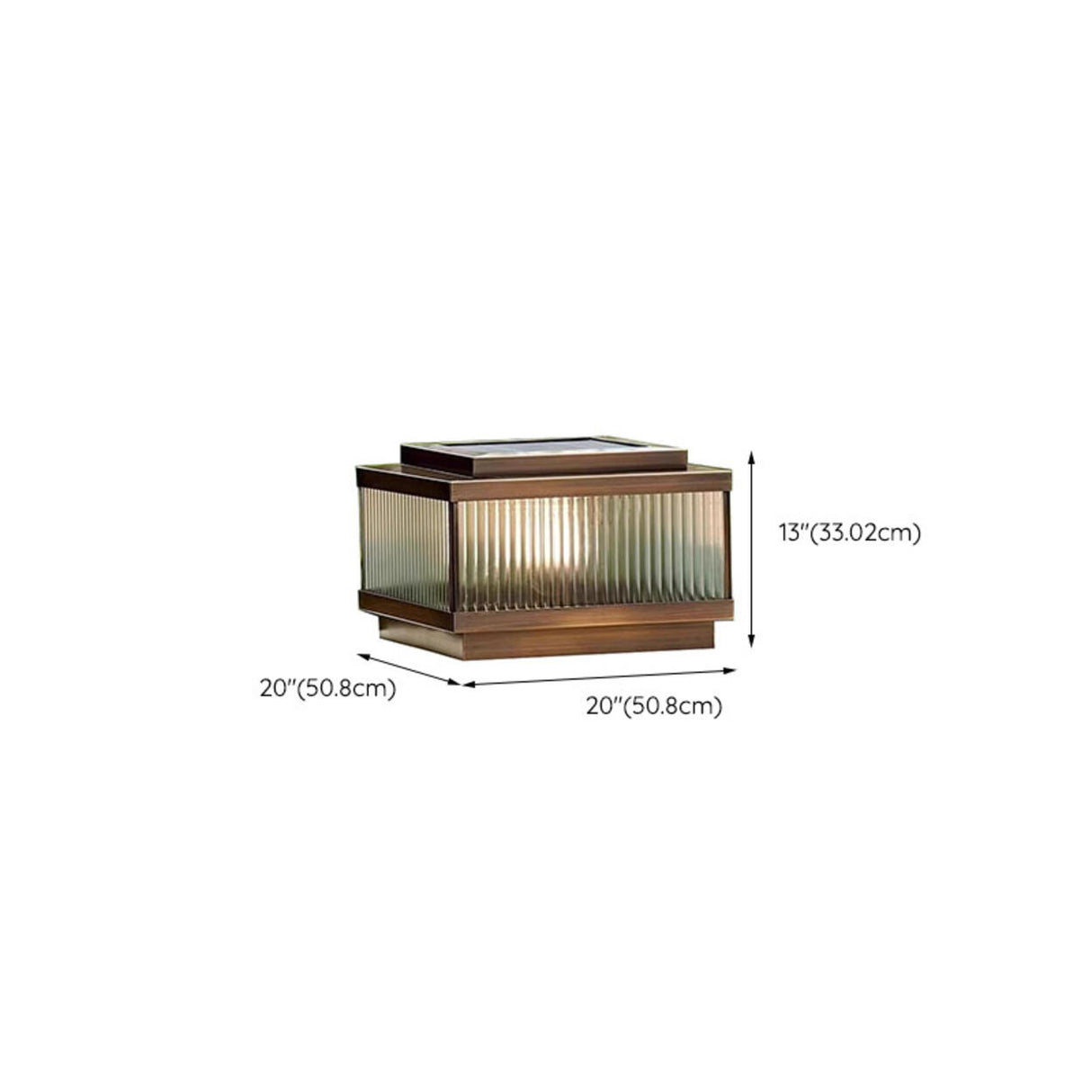 Classic Bronze Solar Ribbed Glass Outdoor Table Lamp Image - 23