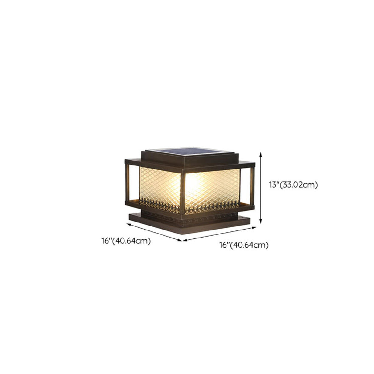 Classic Bronze Solar Ribbed Glass Outdoor Table Lamp Image - 26