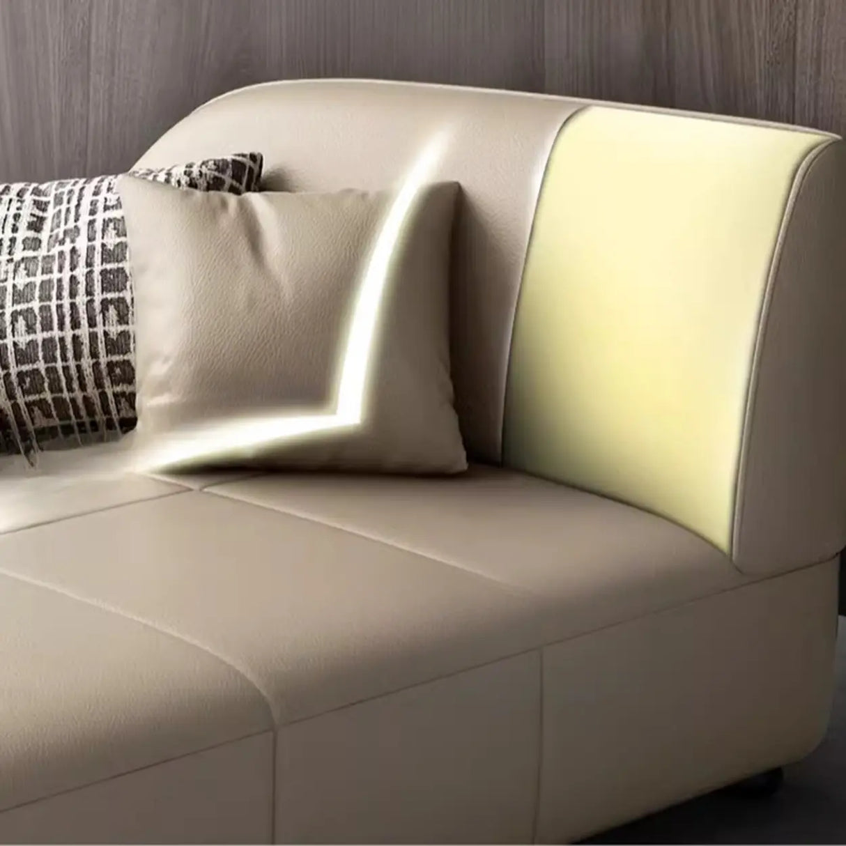 Classic Brown Large Leather Right-Arm Chaise with Pillow Image - 10