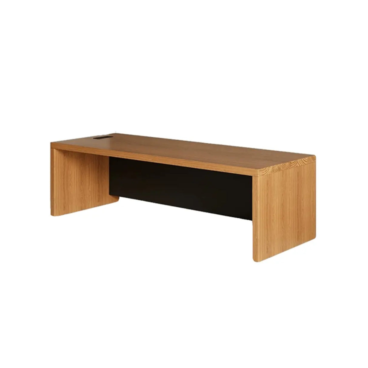 Classic Brown Wooden Rectangle Office Computer Desk Image - 5