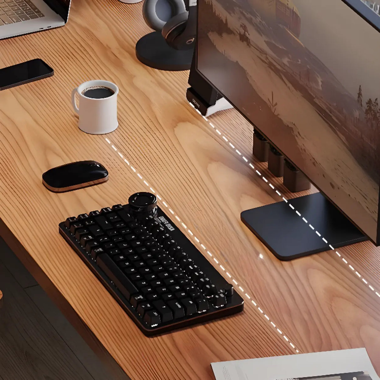 Classic Brown Wooden Rectangular Double Computer Desk Image - 7