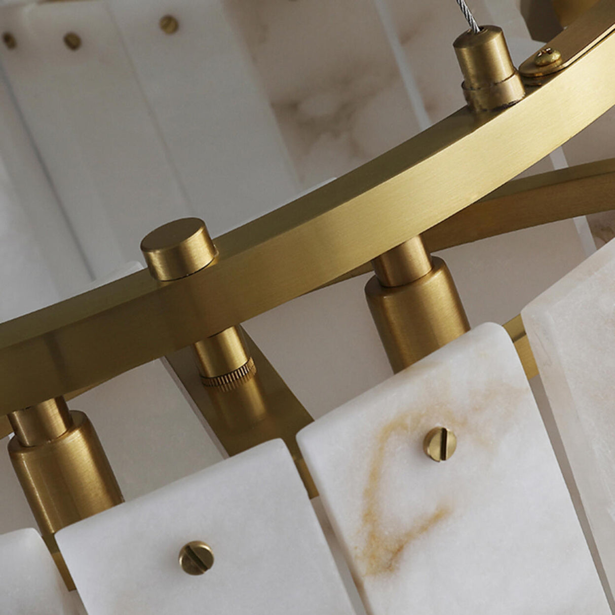 Classic Cascading Ring Stone Semi-Flush Mount Light Image - 10