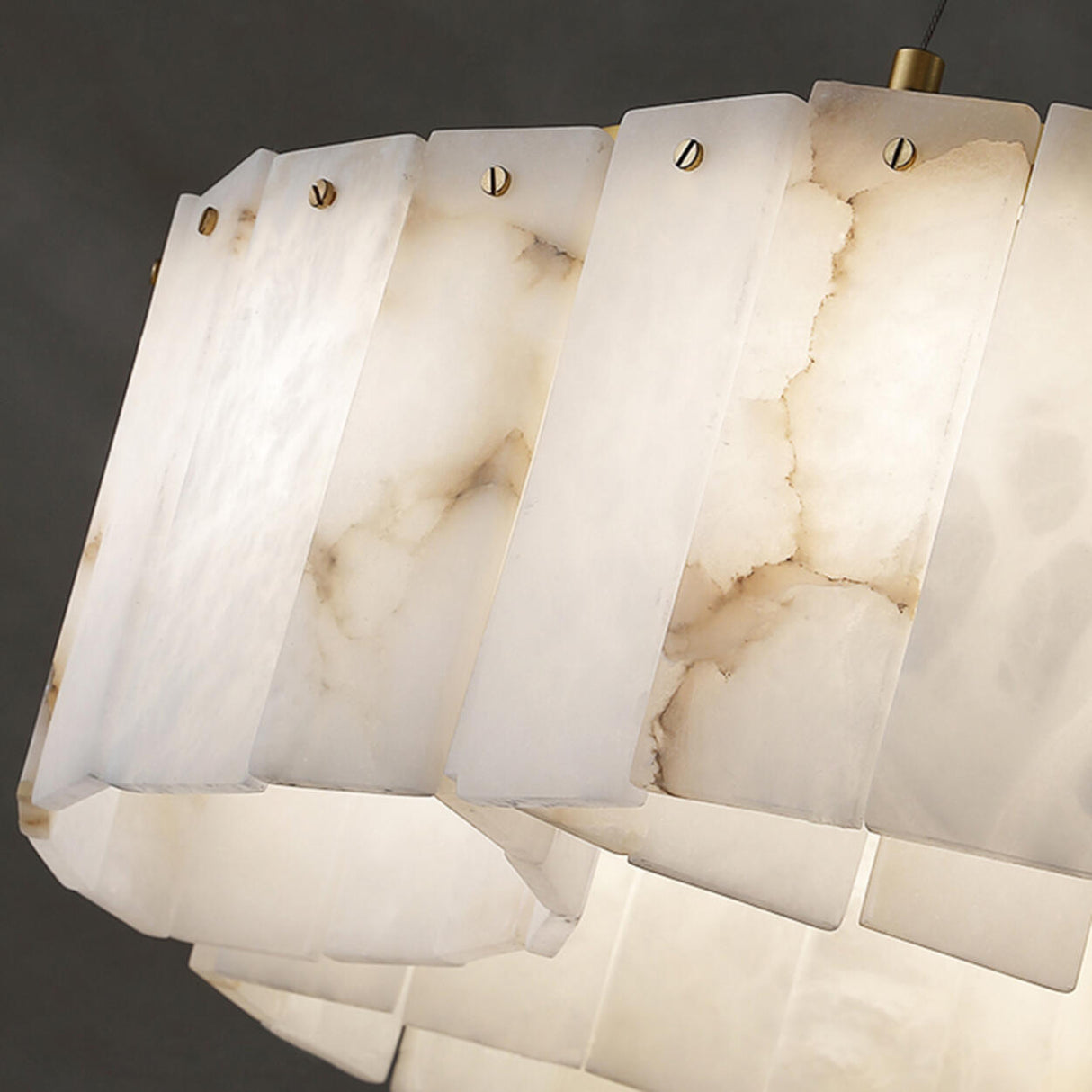 Classic Cascading Ring Stone Semi-Flush Mount Light Image - 11