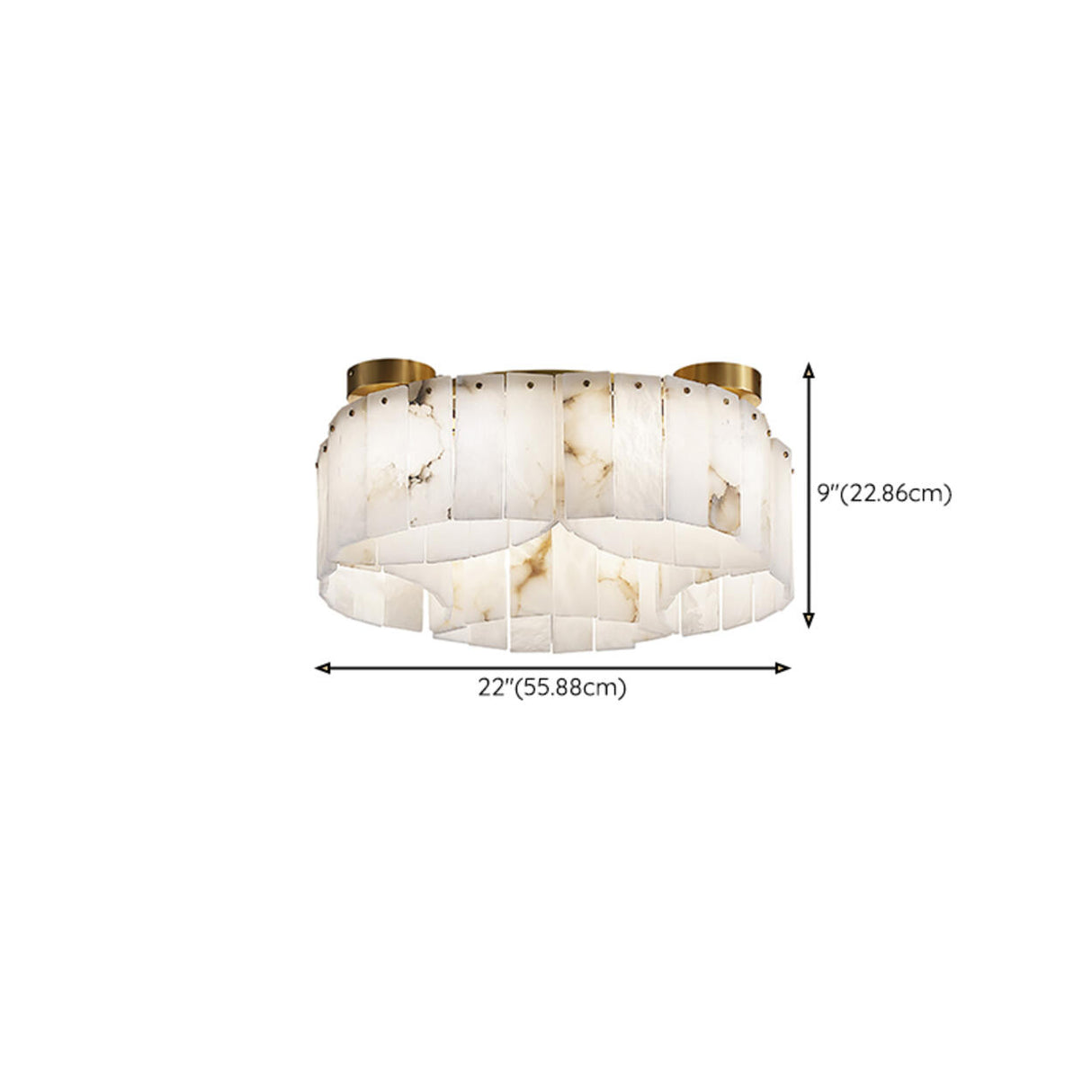 Classic Cascading Ring Stone Semi-Flush Mount Light