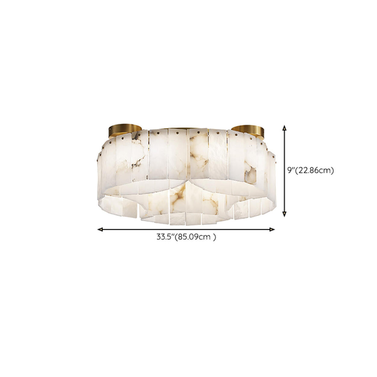 Classic Cascading Ring Stone Semi-Flush Mount Light Image - 14