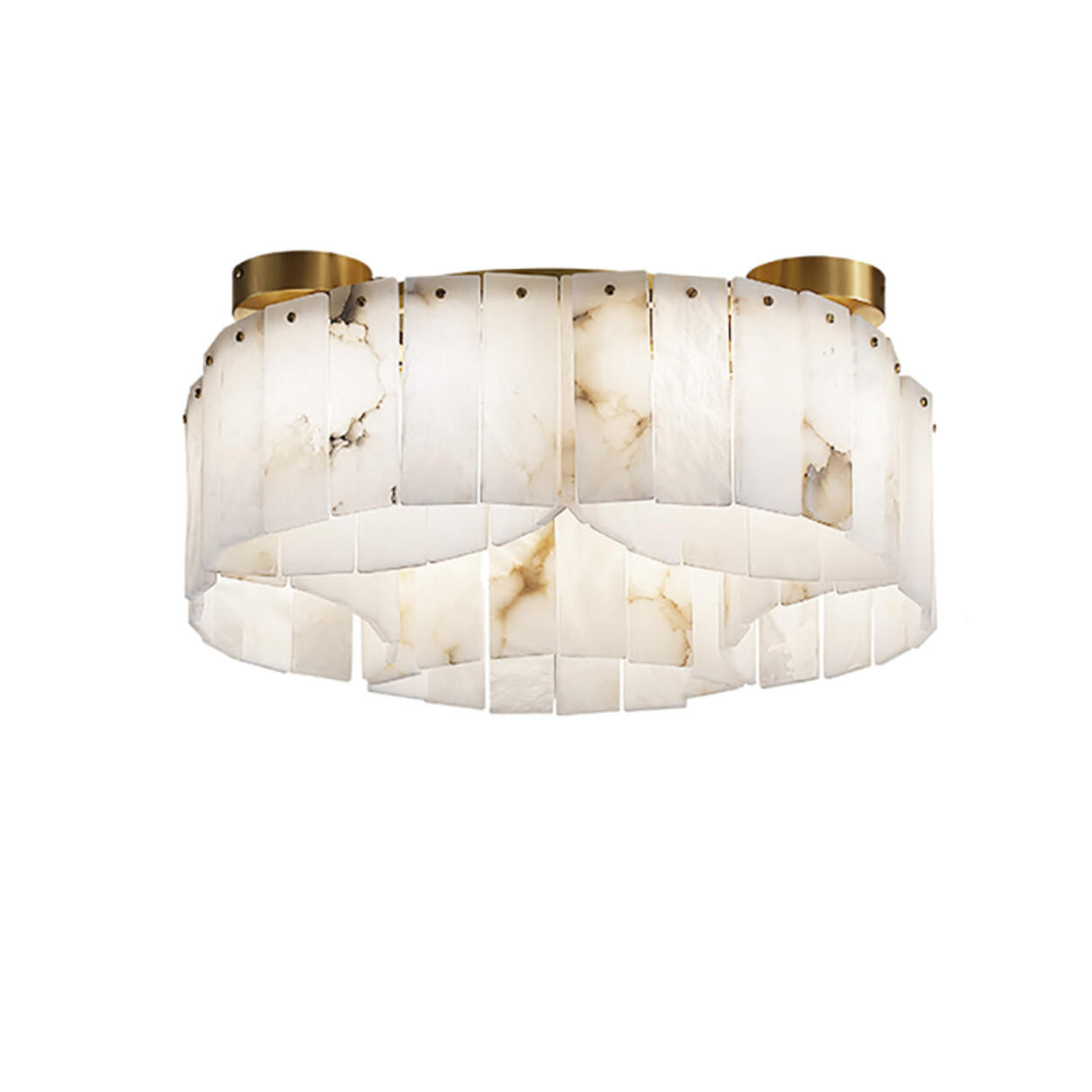 Classic Cascading Ring Stone Semi-Flush Mount Light Image - 5