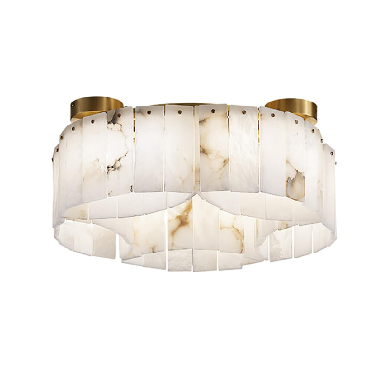 Classic Cascading Ring Stone Semi-Flush Mount Light Image - 6