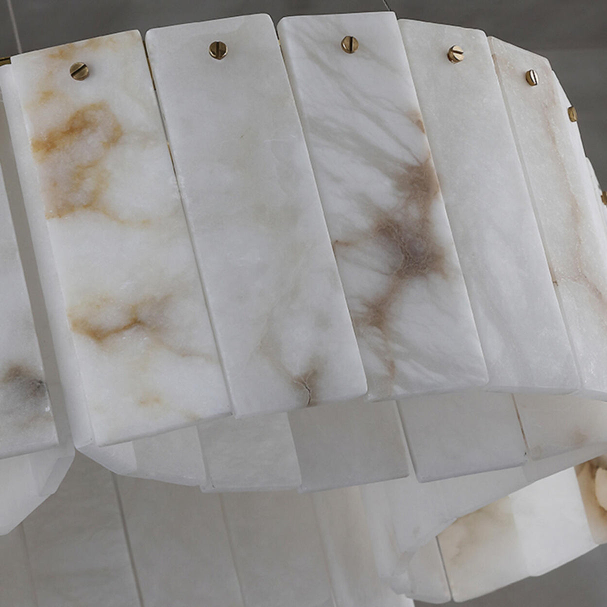 Classic Cascading Ring Stone Semi-Flush Mount Light Image - 9