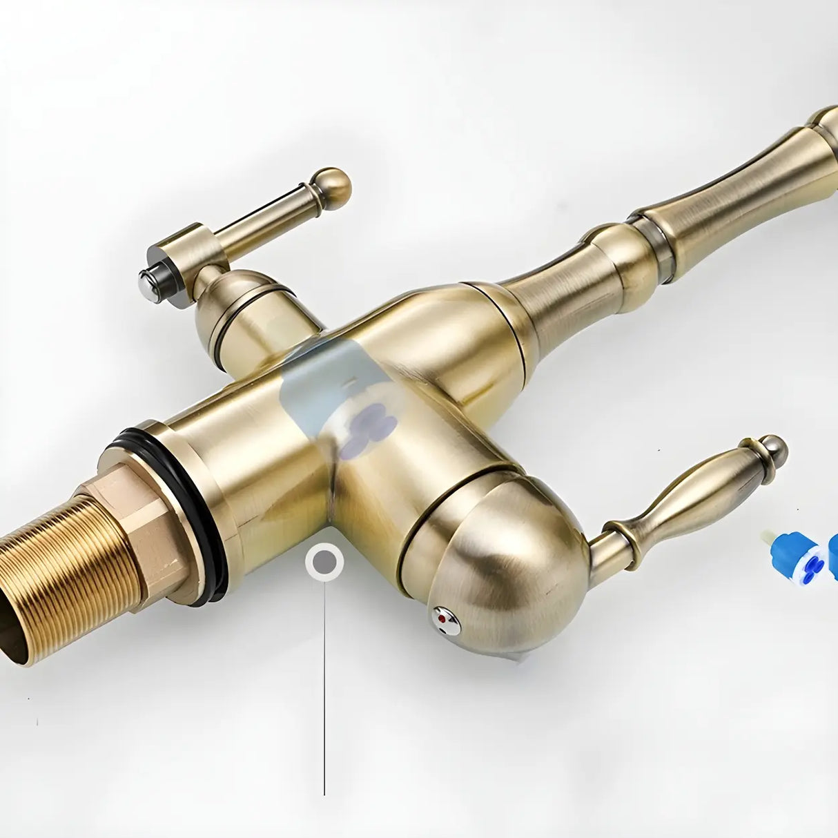 Classic Chrome Kitchen Faucet with Dual Handles Image - 10