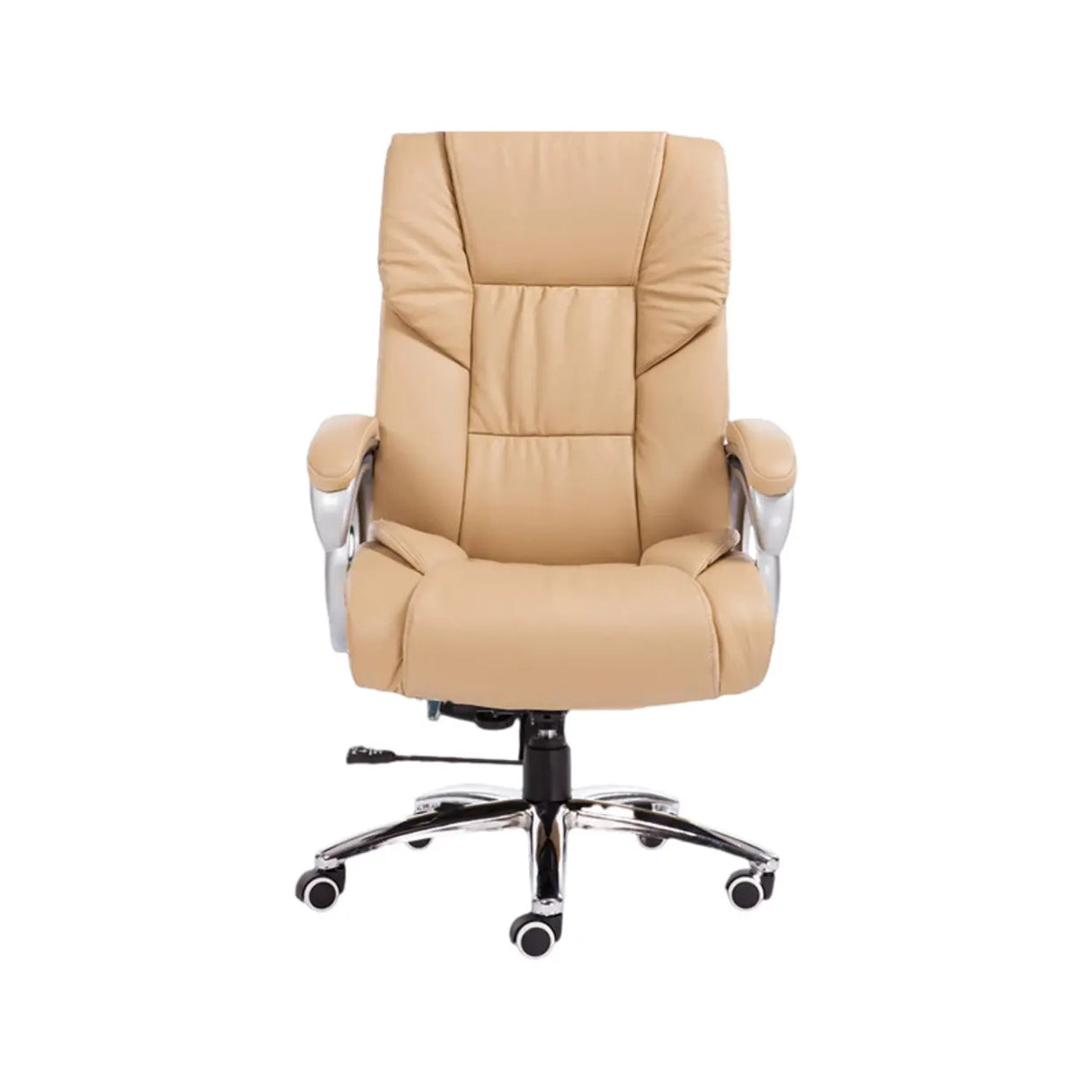 Classic Ergonomic Leather Tan Adjustable Office Chair Image - 2