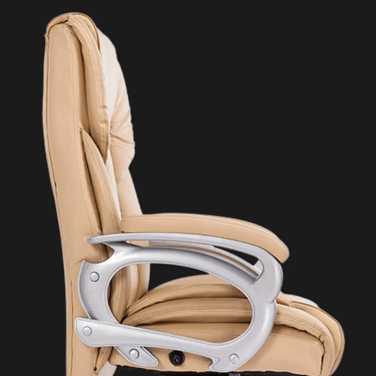 Classic Ergonomic Leather Tan Adjustable Office Chair Image - 5