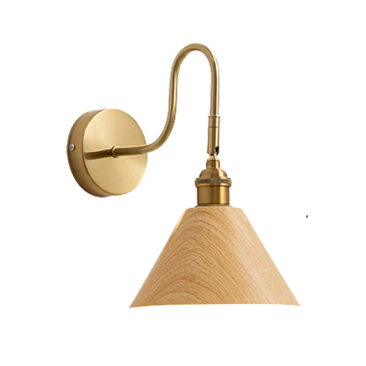 Classic Gold and Dark Wood Bedroom Vanity Wall Light Image - 5