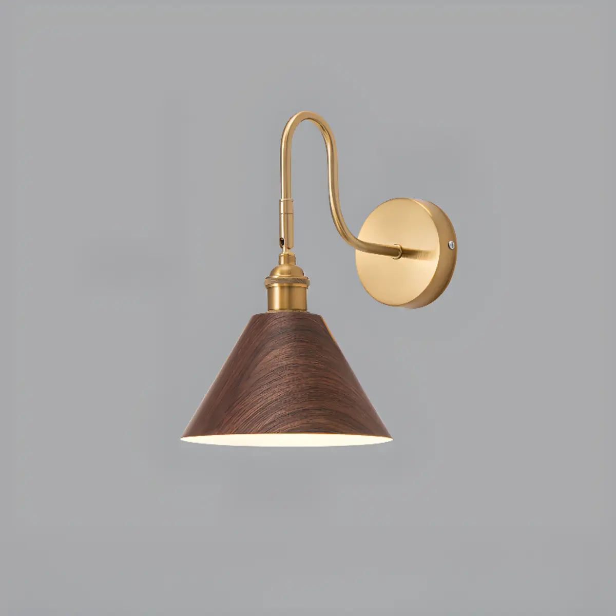 Classic Gold and Dark Wood Bedroom Vanity Wall Light Image - 6