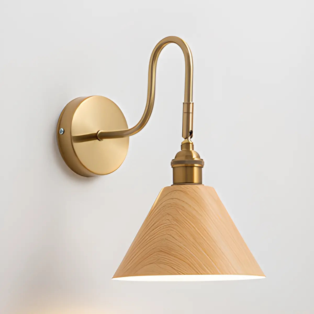 Classic Gold and Dark Wood Bedroom Vanity Wall Light Image - 8