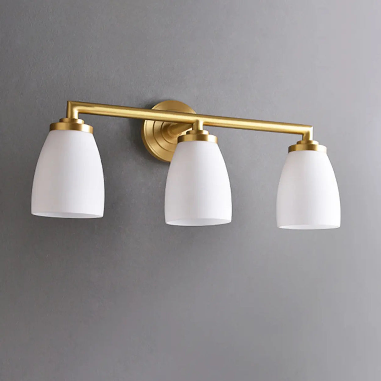 Classic Gold and Frosted Glass Vanity Light Image - 10