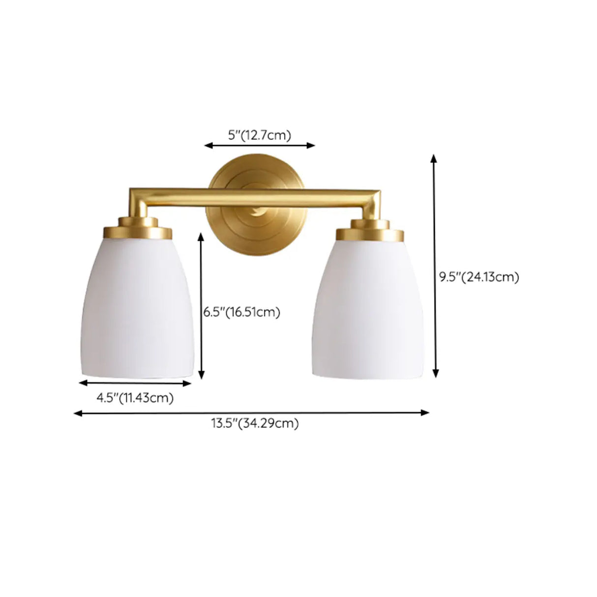 Classic Gold and Frosted Glass Vanity Light Image - 16