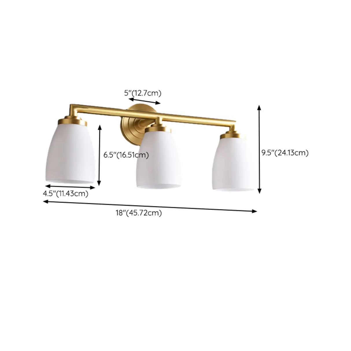 Classic Gold and Frosted Glass Vanity Light Image - 17