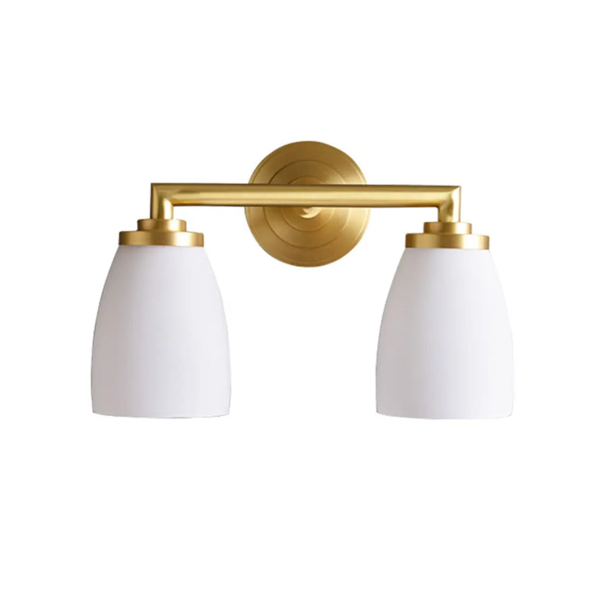 Classic Gold and Frosted Glass Vanity Light Image - 5