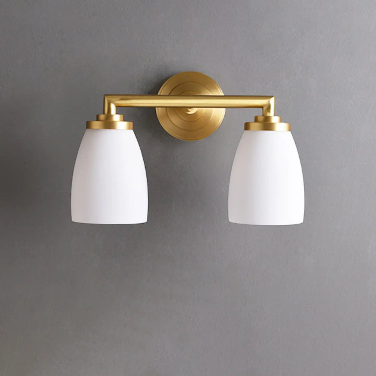 Classic Gold and Frosted Glass Vanity Light Image - 9