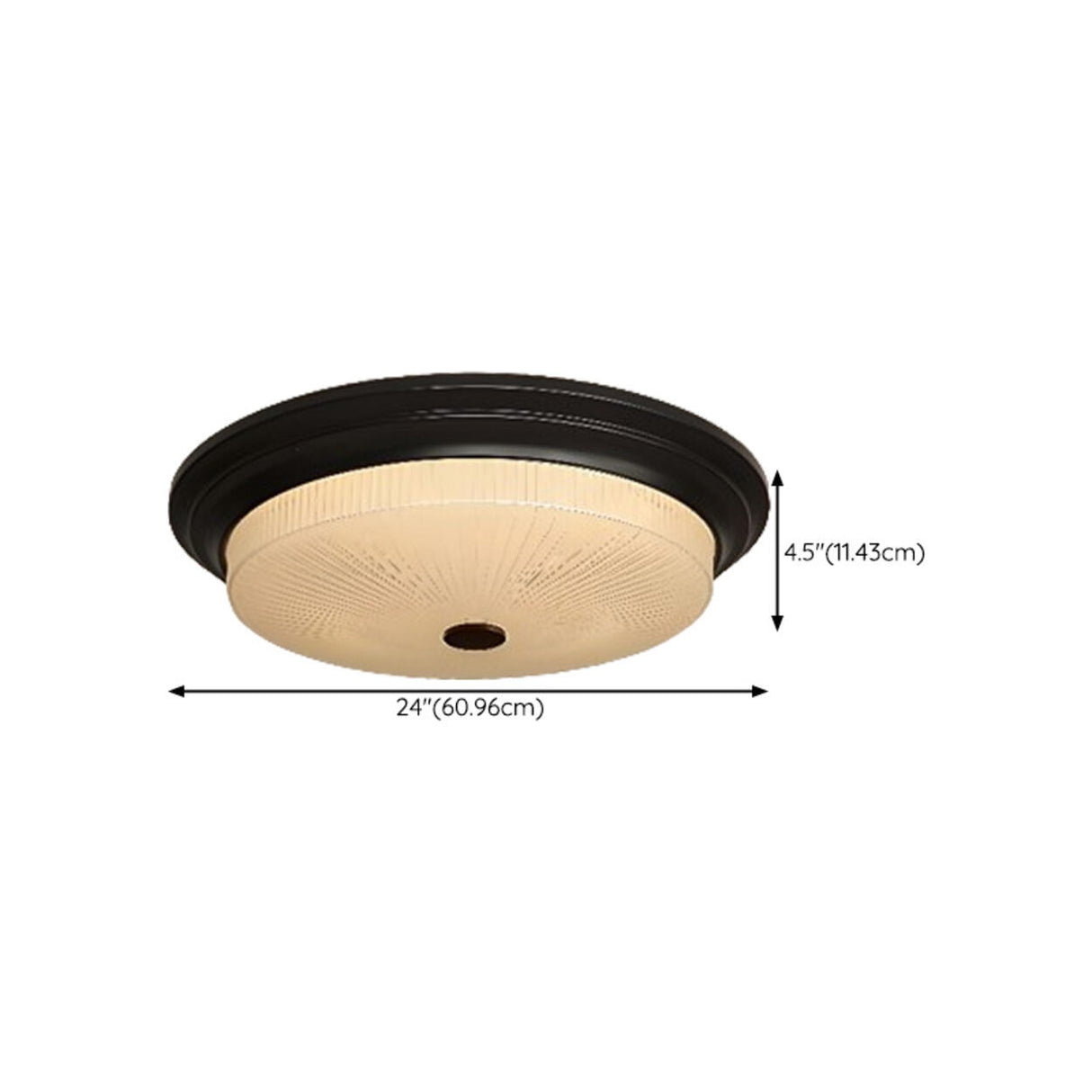 Classic Gold Glass Round LED Flush Mount Ceiling Light Image - 15