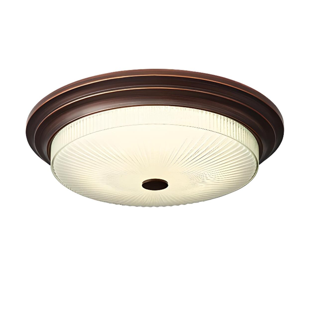 Classic Gold Glass Round LED Flush Mount Ceiling Light Image - 6