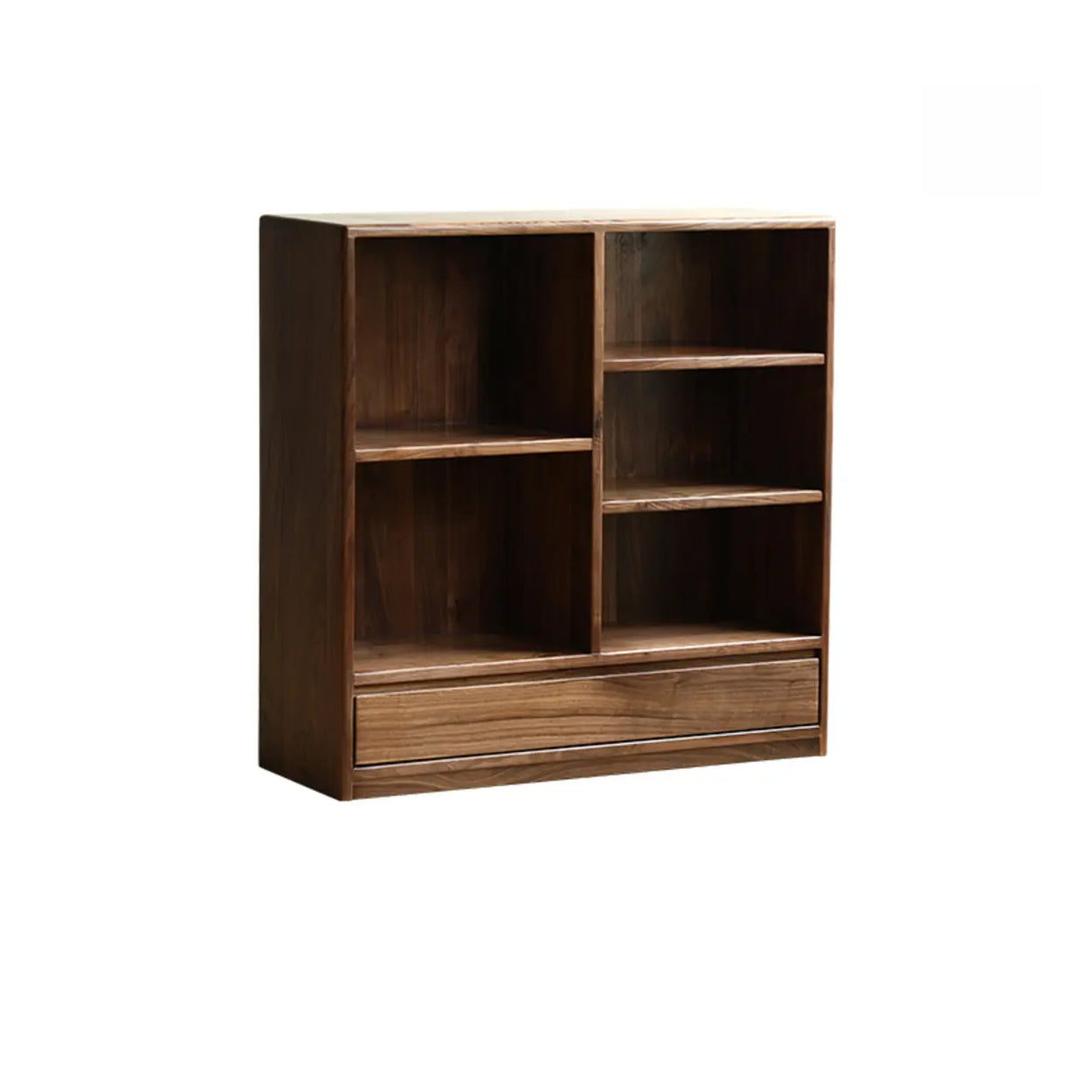 Classic Horizontal Brown Wood Storage Bookcase Image - 3
