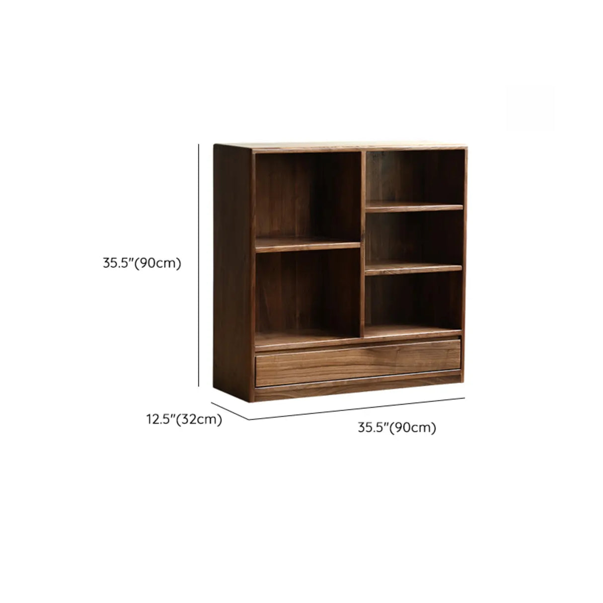 Classic Horizontal Brown Wood Storage Bookcase Image - 9