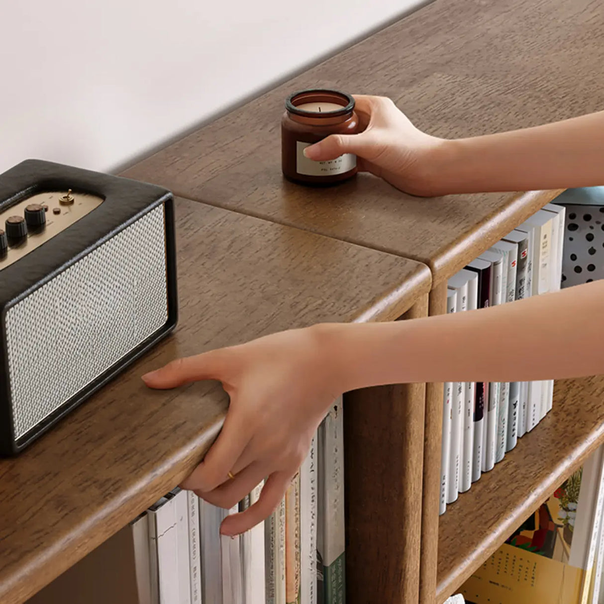 Classic Kids Low Profile Wood Brown Horizontal 3-Tier Bookshelf Image - 4