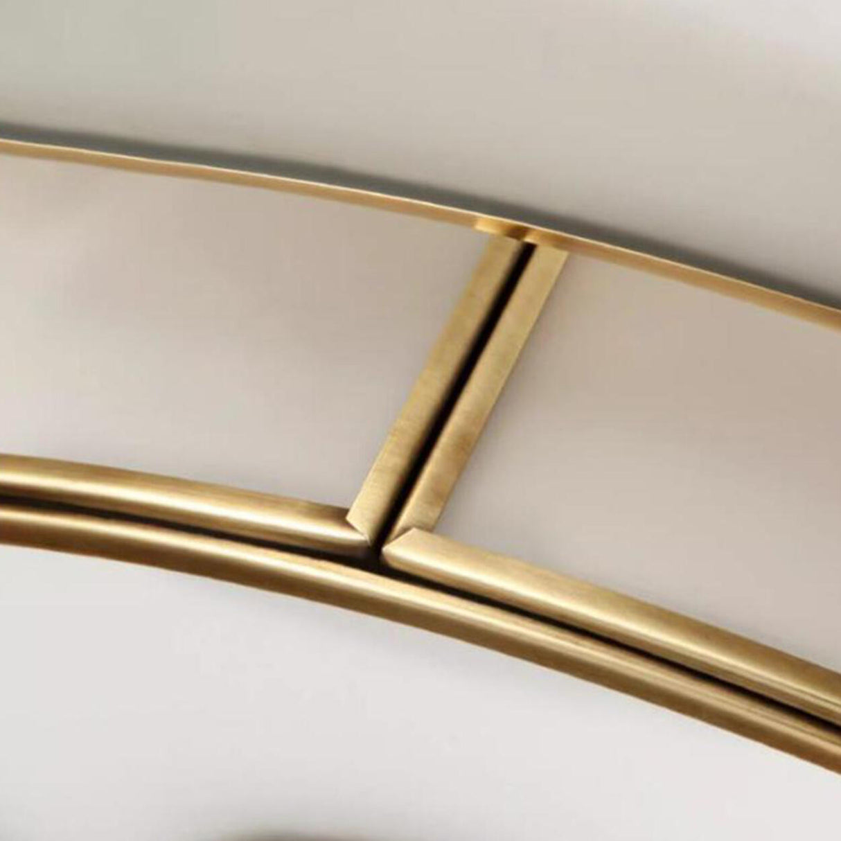 Classic Living Room Gold Glass Drum Flush Mount Light Image - 6