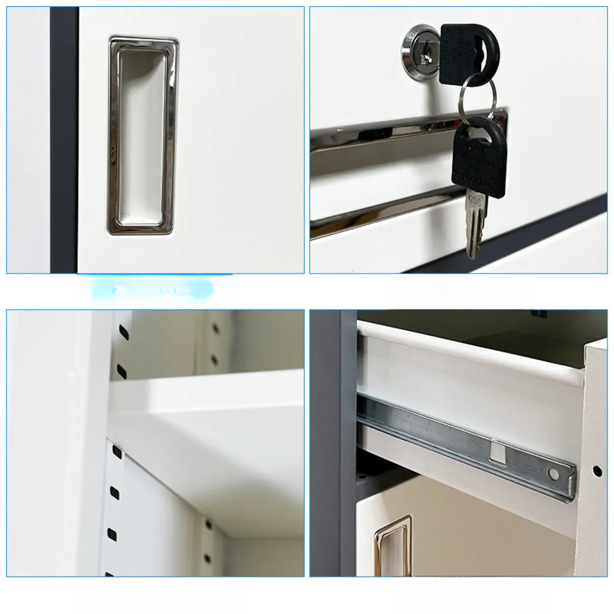 Classic Lockable Drawers Vertical Metal Filing Cabinet Image - 4