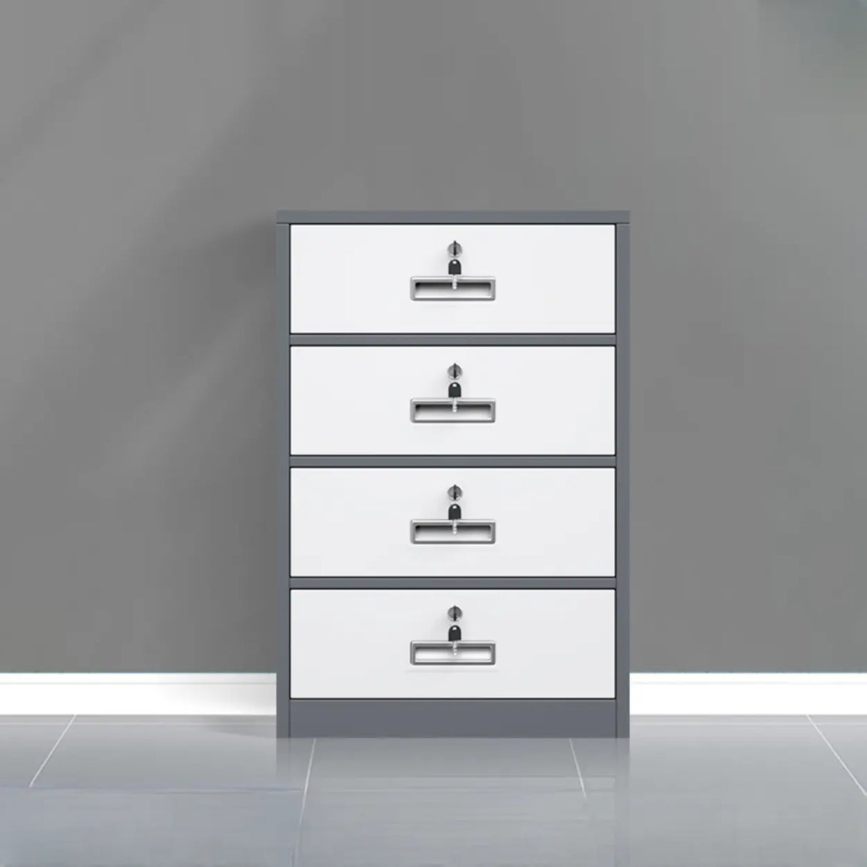 Classic Lockable Drawers Vertical Metal Filing Cabinet Image - 7