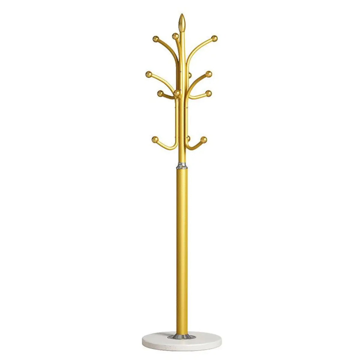 Classic Metal Gold Tall Freestanding Hall Tree with Hooks Image - 6