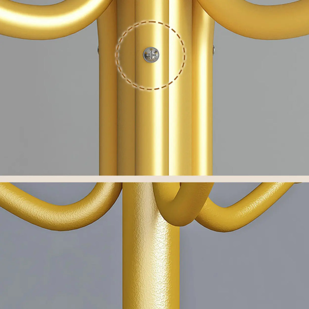 Classic Metal Gold Tall Freestanding Hall Tree with Hooks Image - 7