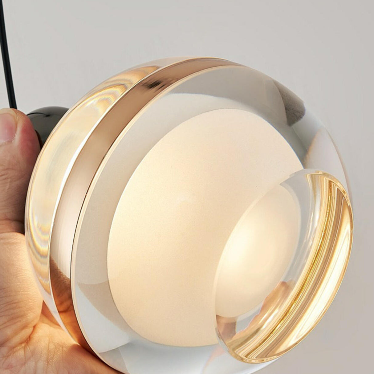 Classic Modern Globe Acrylic Pendant Light Bedroom Image - 12