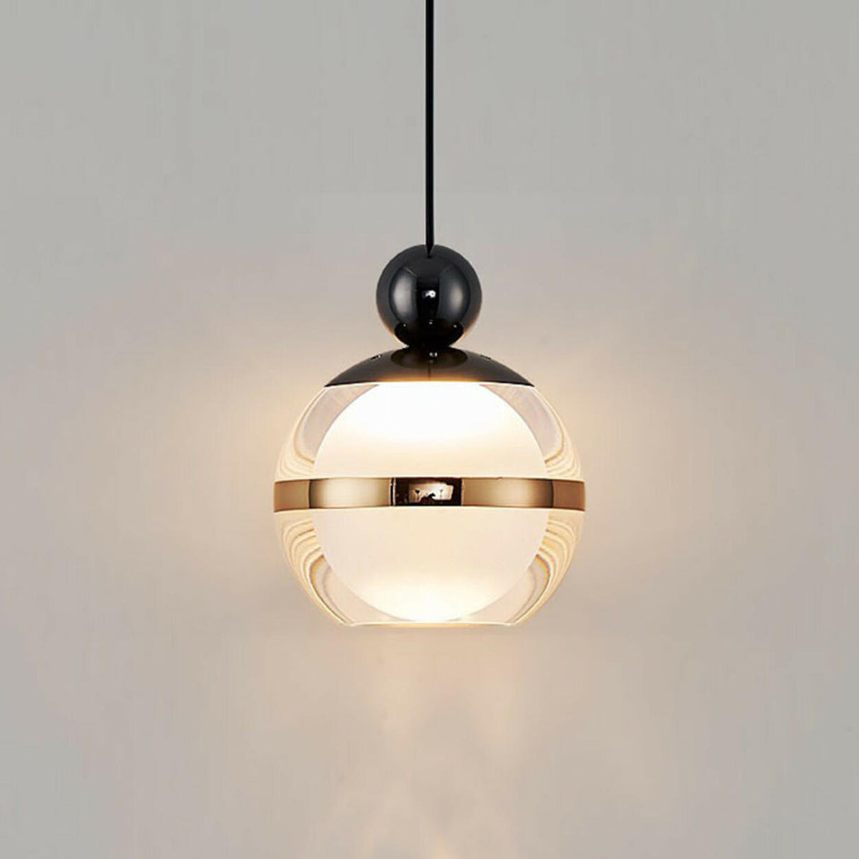 Classic Modern Globe Acrylic Pendant Light Bedroom Image - 9