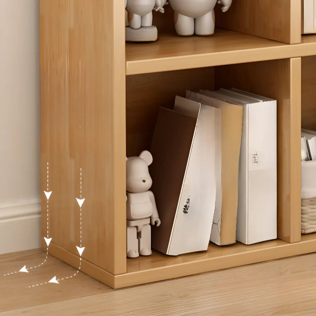 Classic Natural Finish Modular Cube Wood Bookcases Image - 10